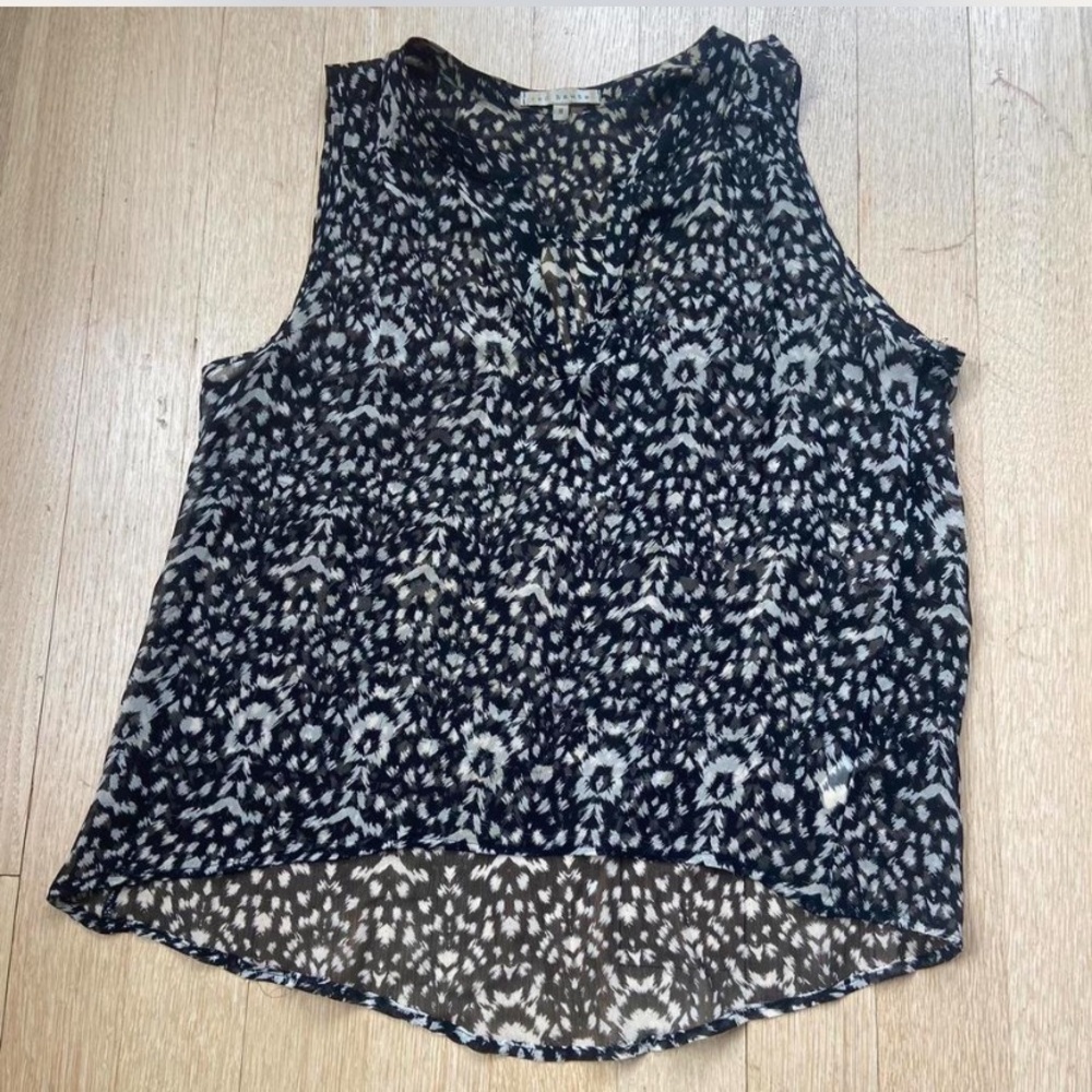 Red Haute Black and White Blouse Tank Top